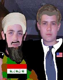 Sascha und Andr als Oama bin Laden und George Bush