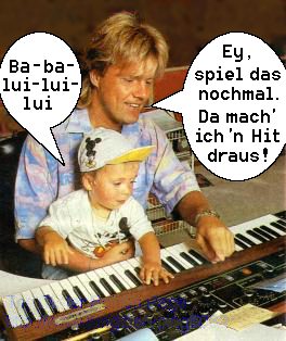Dieter Bohlen mit seinem Sohn Marvin Benjamin am Keyboard