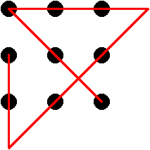 So lassen sich alle Punkte mit nur vier Linien verbinden!